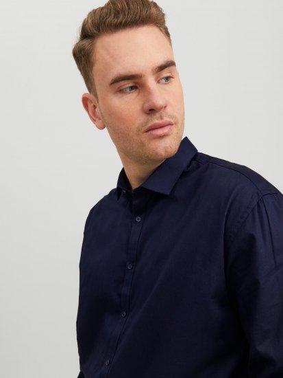 Jack & Jones CARDIFF Dress Shirt Navy - Camisas - Camisas Homem Tamanhos Grandes