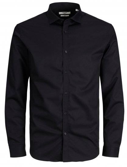 Jack & Jones CARDIFF Dress Shirt Black - Camisas - Camisas Homem Tamanhos Grandes