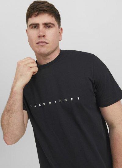 Jack & Jones STAR T-Shirt Black - T-shirts - T-shirts Homem Tamanhos Grandes