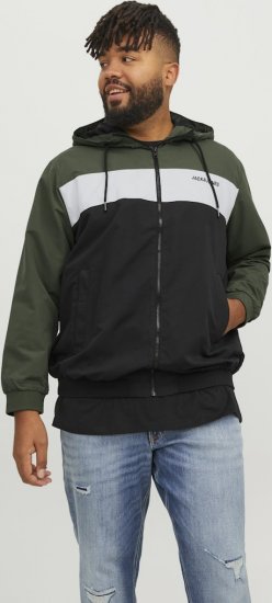 Jack & Jones RUSH Bomber Jacket with Hood Green - Casacos - Casacos Homem Tamanhos Grandes