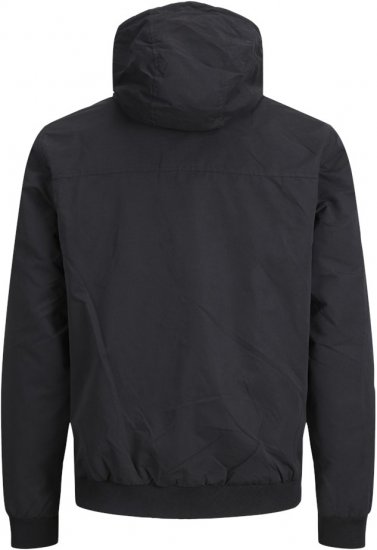 Jack & Jones RUSH SOLID Bomber Jacket with Hood Black - Casacos - Casacos Homem Tamanhos Grandes