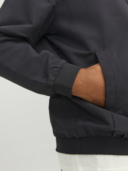 Jack & Jones RUSH SOLID Bomber Jacket with Hood Black - Casacos - Casacos Homem Tamanhos Grandes