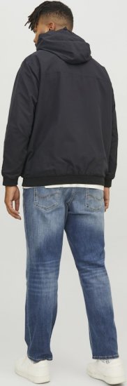 Jack & Jones RUSH SOLID Bomber Jacket with Hood Black - Casacos - Casacos Homem Tamanhos Grandes