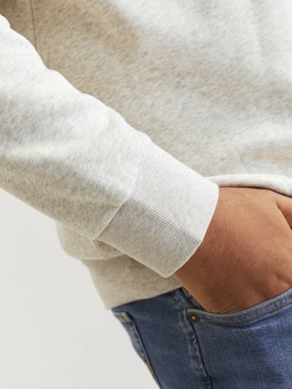 Jack & Jones 2 COL LOGO Hoodie White Melange - Sweatshirts & hoodies - Sweatshirt & Camisolas com Capuz tamanhos grandes