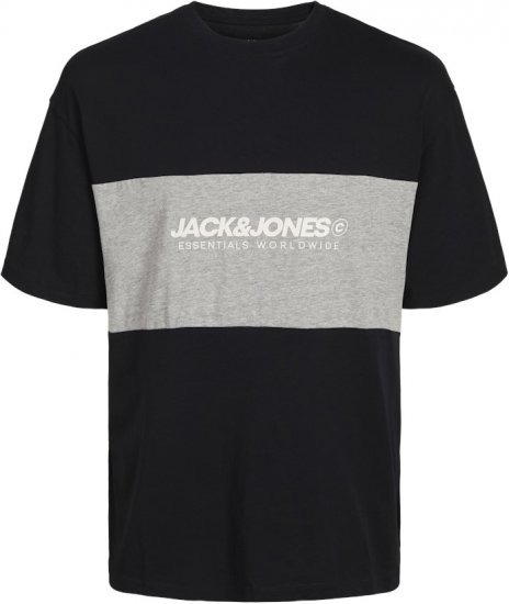 Jack & Jones LEGACY BLOCKING T-Shirt Black - T-shirts - T-shirts Homem Tamanhos Grandes