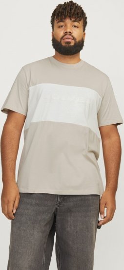 Jack & Jones LEGACY BLOCKING T-Shirt Beige - T-shirts - T-shirts Homem Tamanhos Grandes