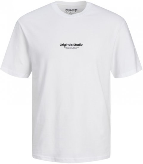 Jack & Jones ESTERBRO T-Shirt Bright White - T-shirts - T-shirts Homem Tamanhos Grandes
