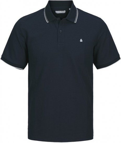 Jack & Jones AUSTIN PLAY Polo Dark Blue - Pólos - Pólos Tamanhos Grandes Homem