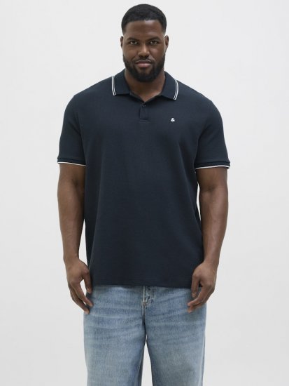 Jack & Jones AUSTIN PLAY Polo Dark Blue - Pólos - Pólos Tamanhos Grandes Homem