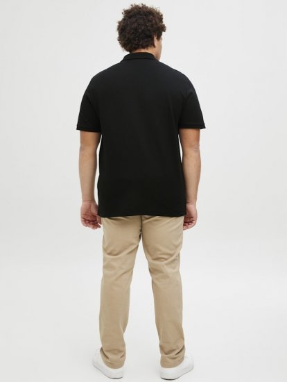 Jack & Jones AUSTIN CLASSIC Polo Black - Pólos - Pólos Tamanhos Grandes Homem