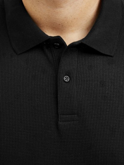 Jack & Jones AUSTIN CLASSIC Polo Black - Pólos - Pólos Tamanhos Grandes Homem