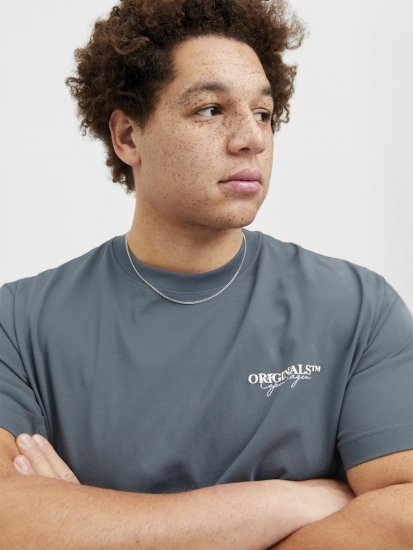 Jack & Jones Lington Crew Neck T-Shirt Grey - T-shirts - T-shirts Homem Tamanhos Grandes