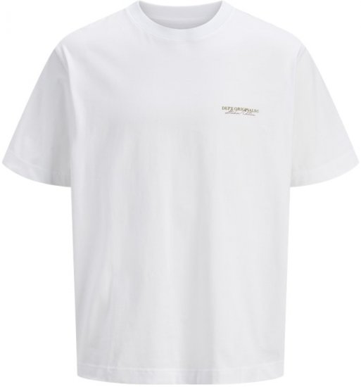 Jack & Jones Lington Crew Neck T-Shirt Bright White - T-shirts - T-shirts Homem Tamanhos Grandes