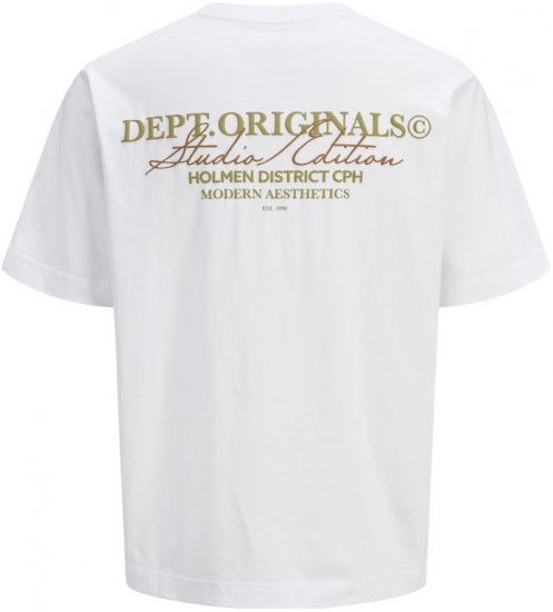 Jack & Jones Lington Crew Neck T-Shirt Bright White - T-shirts - T-shirts Homem Tamanhos Grandes