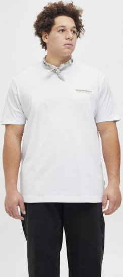 Jack & Jones Lington Crew Neck T-Shirt Bright White - T-shirts - T-shirts Homem Tamanhos Grandes
