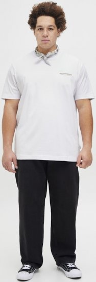 Jack & Jones Lington Crew Neck T-Shirt Bright White - T-shirts - T-shirts Homem Tamanhos Grandes