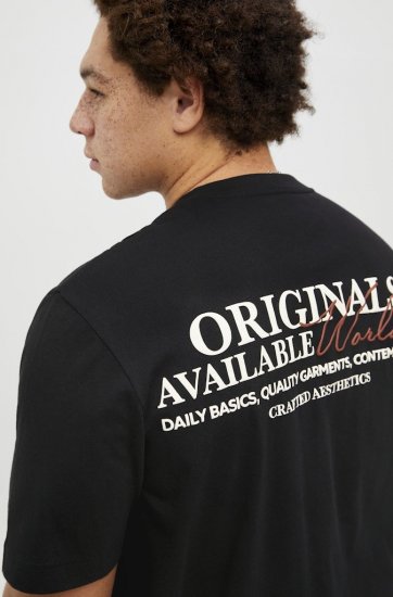 Jack & Jones Lington Crew Neck T-Shirt Black - T-shirts - T-shirts Homem Tamanhos Grandes