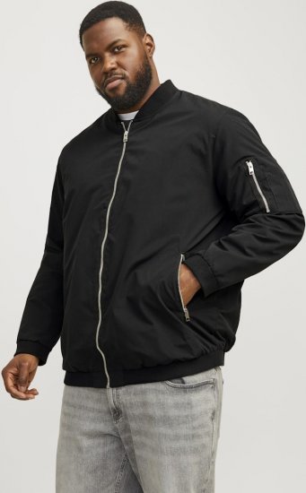 Jack & Jones RUSH Bomber Jacket Black - Casacos - Casacos Homem Tamanhos Grandes