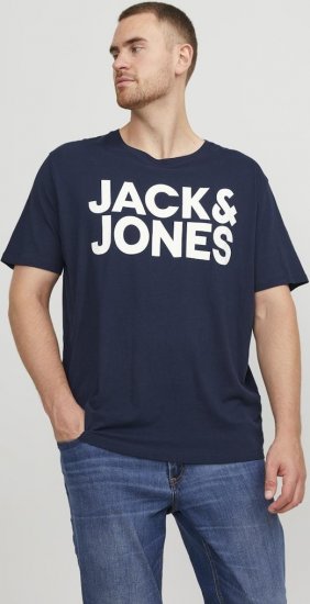 Jack & Jones CORP Logo T-Shirt Navy Blazer - T-shirts - T-shirts Homem Tamanhos Grandes