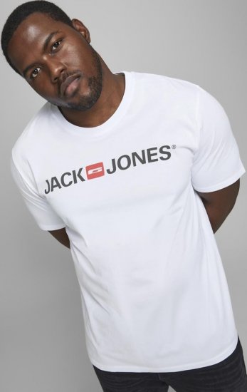 Jack & Jones JJECORP LOGO T-Shirt White - T-shirts - T-shirts Homem Tamanhos Grandes