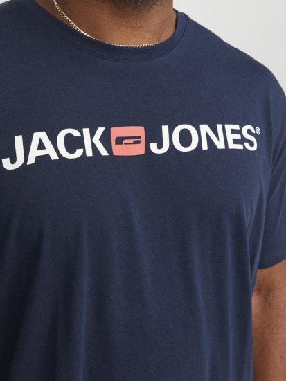 Jack & Jones Corp Logo Crew Neck T-Shirt Navy Blazer - T-shirts - T-shirts Homem Tamanhos Grandes
