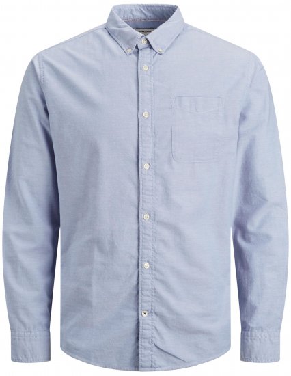 Jack & Jones OXFORD LS Shirt Cashmere Blue - Camisas - Camisas Homem Tamanhos Grandes
