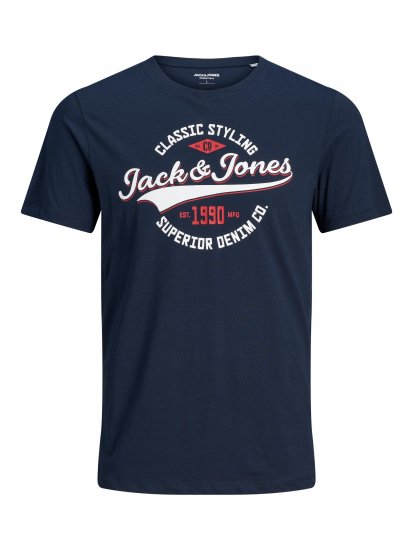 Jack & Jones JJELOGO TEE Navy - T-shirts - T-shirts Homem Tamanhos Grandes
