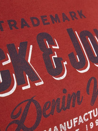 Jack & Jones JJELOGO TEE Red - T-shirts - T-shirts Homem Tamanhos Grandes