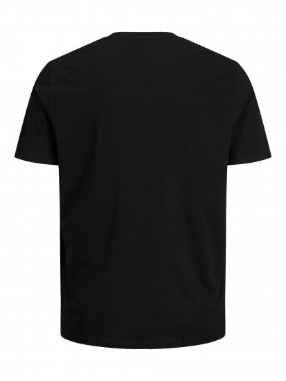 Jack & Jones JJELOGO TEE Black - T-shirts - T-shirts Homem Tamanhos Grandes