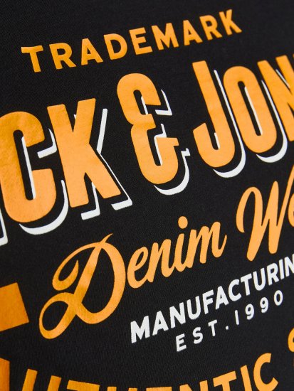 Jack & Jones JJELOGO TEE Black - T-shirts - T-shirts Homem Tamanhos Grandes