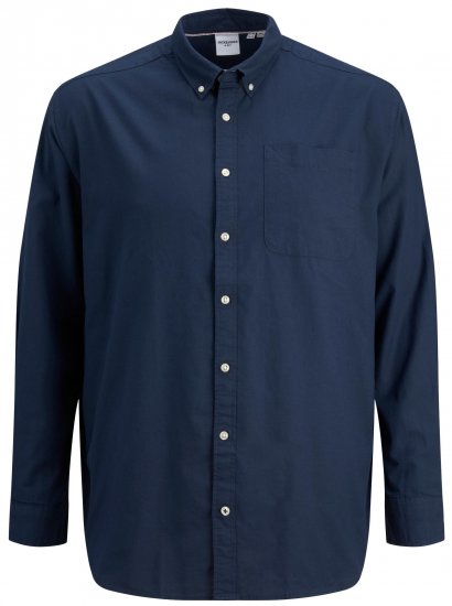 Jack & Jones OXFORD LS Shirt Navy Blazer - Camisas - Camisas Homem Tamanhos Grandes
