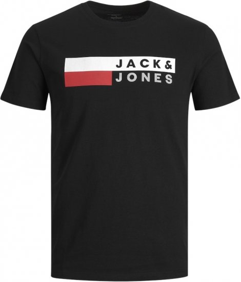 Jack & Jones CORP Logo T-Shirt Black/PLAY 4 - T-shirts - T-shirts Homem Tamanhos Grandes