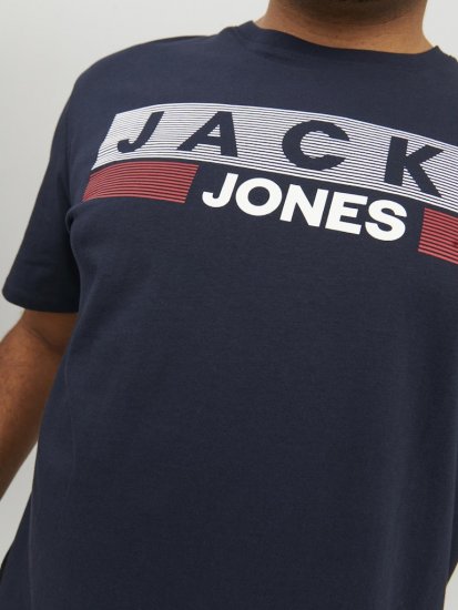 Jack & Jones CORP Logo T-Shirt Navy/PLAY 4 - T-shirts - T-shirts Homem Tamanhos Grandes