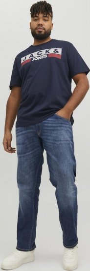 Jack & Jones CORP Logo T-Shirt Navy/PLAY 4 - T-shirts - T-shirts Homem Tamanhos Grandes