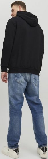 Jack & Jones CORP LOGO PLAY 4 Print Hoodie Black - Sweatshirts & hoodies - Sweatshirt & Camisolas com Capuz tamanhos grandes