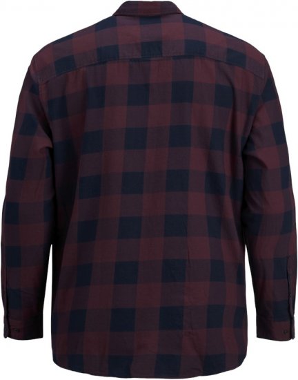 Jack & Jones Gingham L/S Shirt Dark Red - Camisas - Camisas Homem Tamanhos Grandes