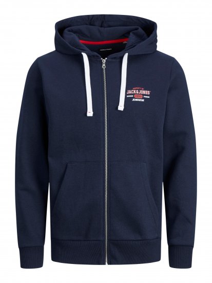 Jack & Jones JJSTAMP ZIP Hoodie Navy - Sweatshirts & hoodies - Sweatshirt & Camisolas com Capuz tamanhos grandes