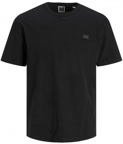 Jack & Jones JCOCLASSIC WAFFLE BADGE TEE Black - T-shirts - T-shirts Homem Tamanhos Grandes