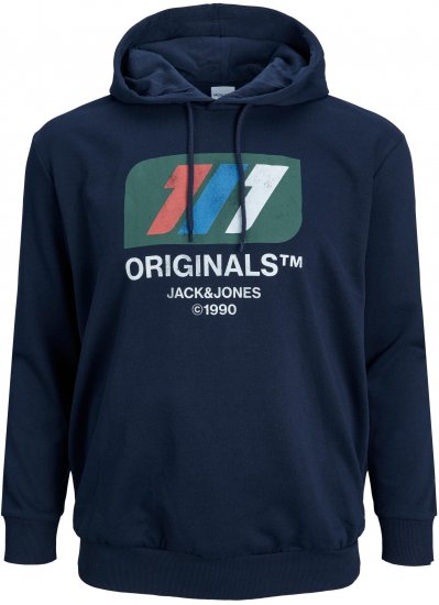 Jack & Jones JORNATE SWEAT Hoodie Navy - Sweatshirts & hoodies - Sweatshirt & Camisolas com Capuz tamanhos grandes