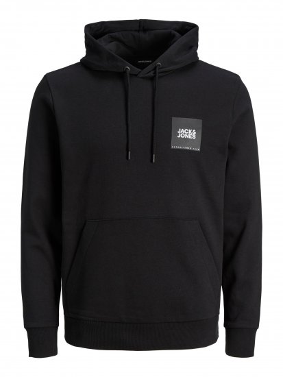 Jack & Jones JJLOCK SWEAT HOOD Black - Sweatshirts & Hoodies - Sweatshirt & Camisolas com Capuz tamanhos grandes