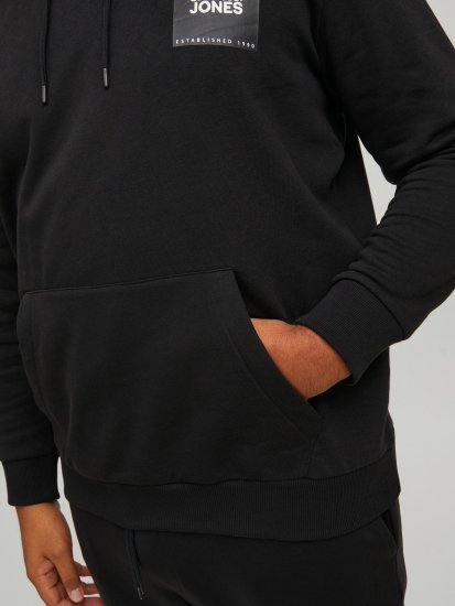 Jack & Jones JJLOCK SWEAT HOOD Black - Sweatshirts & hoodies - Sweatshirt & Camisolas com Capuz tamanhos grandes