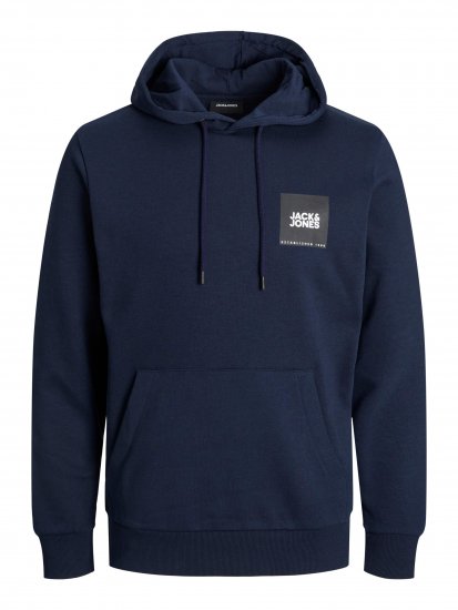 Jack & Jones JJLOCK SWEAT HOOD Navy - Sweatshirts & hoodies - Sweatshirt & Camisolas com Capuz tamanhos grandes