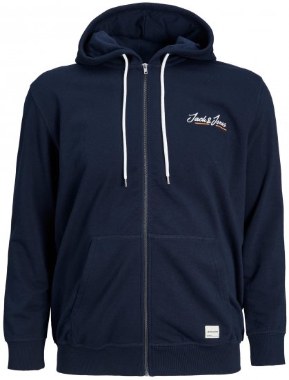 Jack & Jones JORPAUL TONS ZIP Hoodie Navy - Sweatshirts & hoodies - Sweatshirt & Camisolas com Capuz tamanhos grandes
