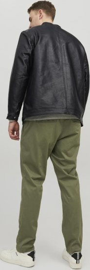 Jack & Jones Rocky Urban Rider Leather Jacket Black - Casacos - Casacos Homem Tamanhos Grandes