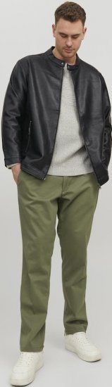 Jack & Jones Rocky Urban Rider Leather Jacket Black - Casacos - Casacos Homem Tamanhos Grandes