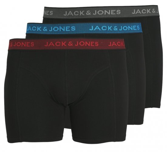 Jack & Jones WAISTBAND Trunks 3-Pack Asphalt - Roupa Interior & natação - Roupa interior Homem Tamanhos Grandes