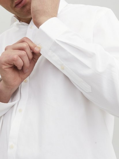 Jack & Jones CARDIFF Dress Shirt White - Camisas - Camisas Homem Tamanhos Grandes