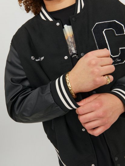 Jack & Jones JORCOLLEGE Bomber Jacket Black - Casacos - Casacos Homem Tamanhos Grandes