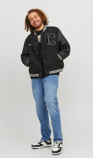 Jack & Jones JORCOLLEGE Bomber Jacket Black - Casacos - Casacos Homem Tamanhos Grandes