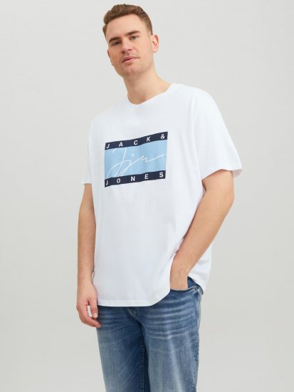Jack & Jones JORJOSHUA T-shirt Bright White - T-shirts - T-shirts Homem Tamanhos Grandes